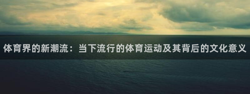 体育界的新潮流：当下流行的体育运动及其背后的文化意义