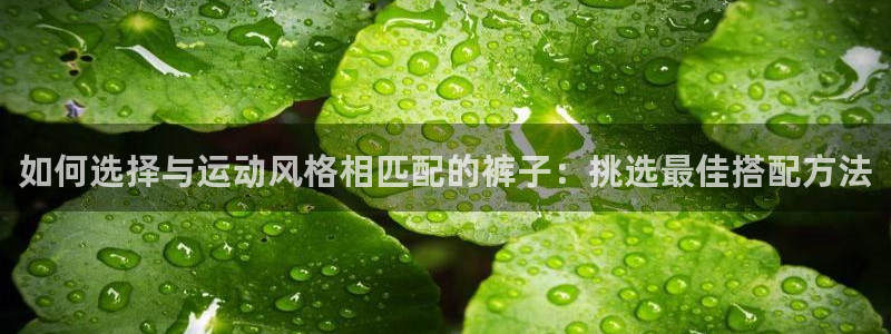如何选择与运动风格相匹配的裤子：挑选最佳搭配方法